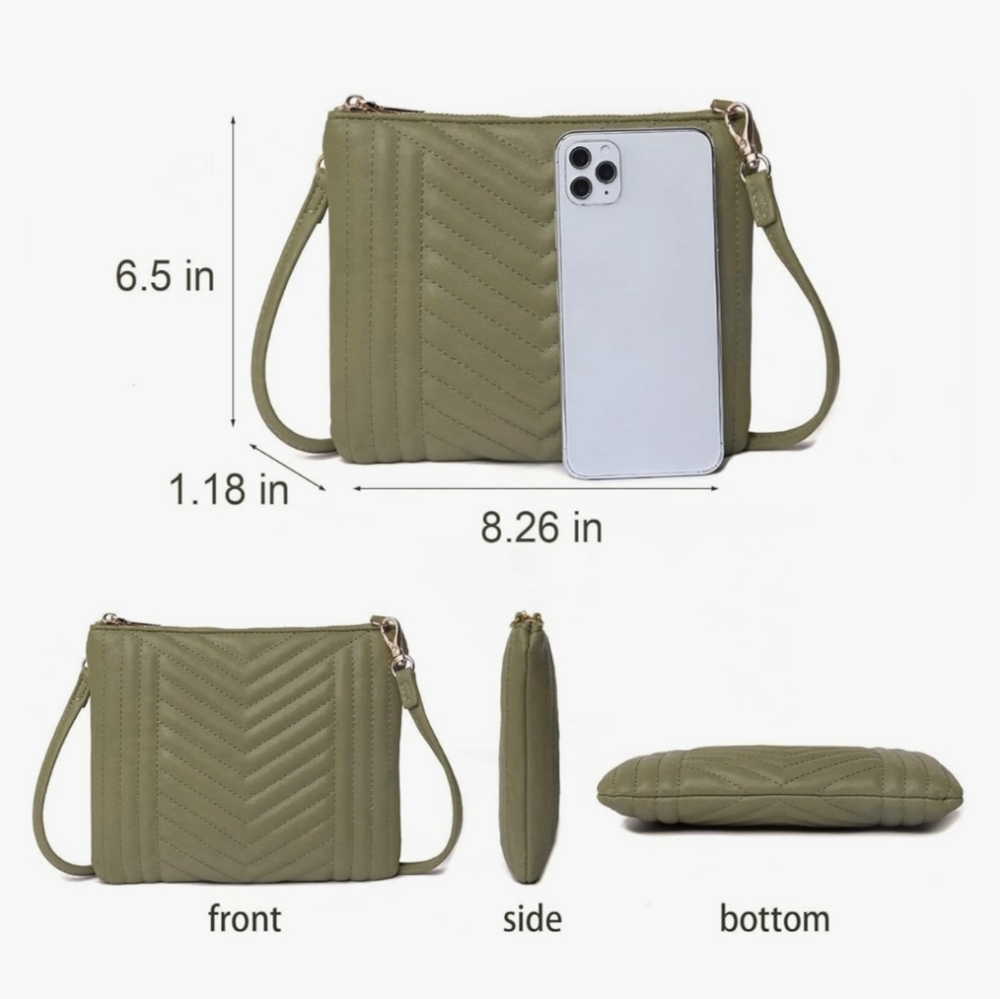 Crossbody Wristlet Bag Green NWT Amelie Galanti - Picture 14 of 16